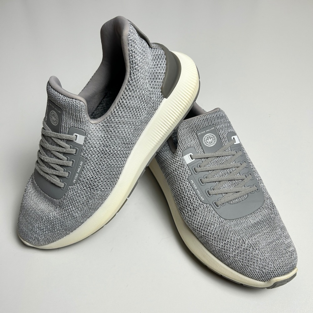 Peter Millar Hyperlight Apollo Grey Knit Sneakers LF22EF11 Womens 7.5 US 38.5
